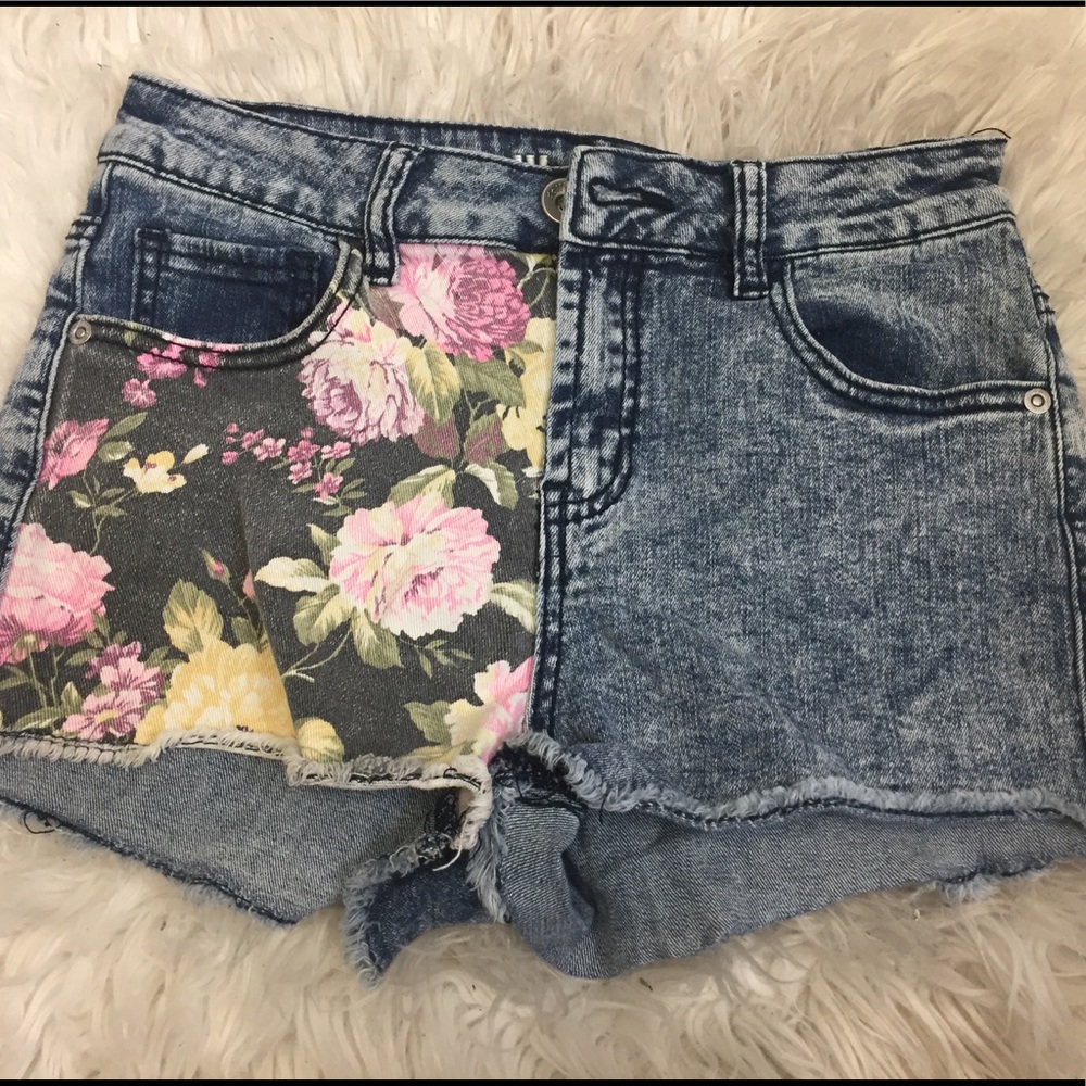 High waisted jean shorts